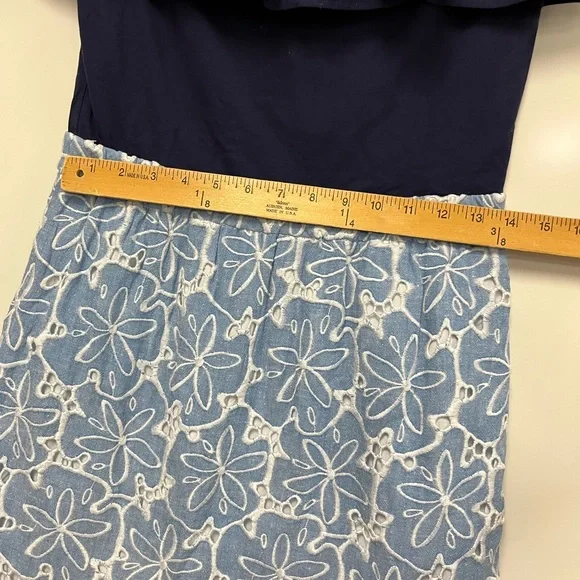 Lilly Pulitzer Blue Strapless Athens Tide‎ Eyelet Dress Sz. M - Picture 9 of 10